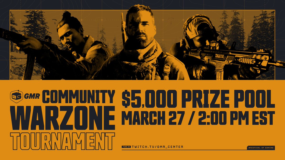 GMRCenter's tweet photo. Missed the last GMR @CallofDuty #Warzone tournament?

Here’s your chance to sign up for our next one -  featuring a $5,000 Prize Pool 💰

Apply for your trio to play here 👇
https://t.co/Hb8o7w6r8O

#GMRCenter #CreateEmpowerGame #FestivalOfGaming https://t.co/kTecjobjcF