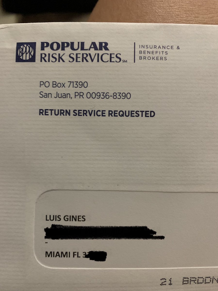 miss_gines's tweet photo. Mi papá murió hace 15 años. Todavía #BPPR tiene que enviar correspondencia a nombre de él 🤦🏼♀️ (mi mamá les ha pedido mil veces que lo cambien) https://t.co/bHOJLR9UxB