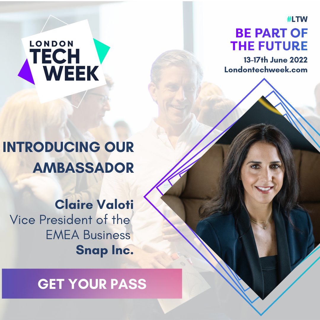 We are delighted to introduce <a href="/clairevaloti/">claire valoti</a>  who is the Vice President of the EMEA Business at <a href="/Snap/">Snap Inc.</a> Inc. Who are a camera company - the mobile app that represents the greatest opportunity to improve the way people live and communicate. 📸