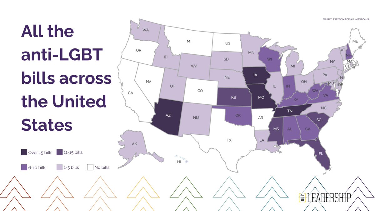 OutLeadership's tweet image. In 2022, across the United States, #LGBT rights are under attack.

#LGBTQ #trans #DontSayGay
