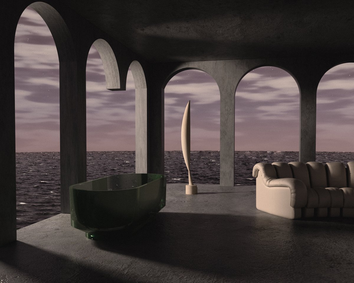 allyoucanchi's tweet photo. spaces and objects: 001 ~ creating a series of architectural spaces filled with my favorite design objects. #C4D #redshift #desede #brancusi https://t.co/OFHGbFI45z