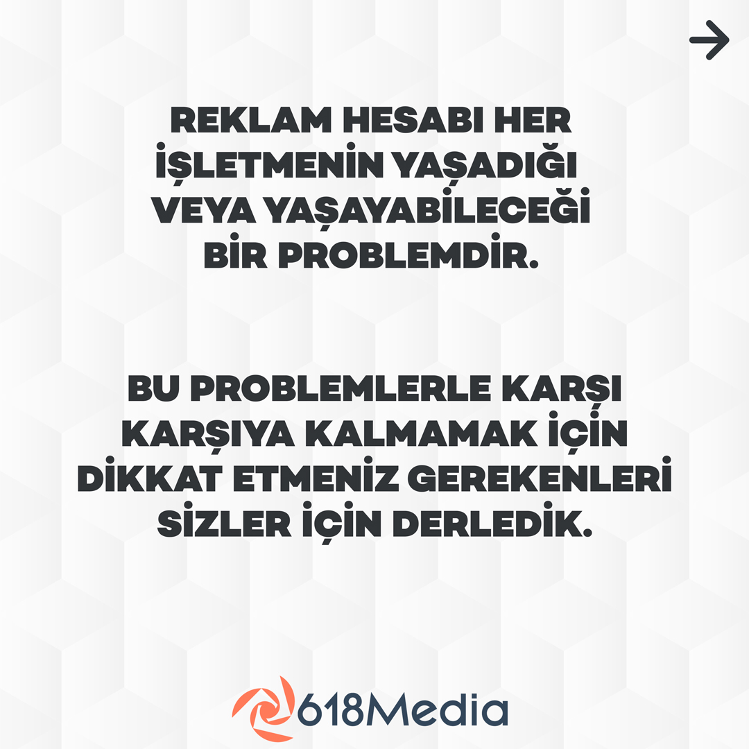 618Media's tweet photo. 👉🏻 Reklam hesaplarının kısıtlanma/kapanma durumu her işletmenin yaşadığı ya da yaşabileceği bir problem türüdür. Bu problemi yaşamamak için yapabileceklerinizi kısaca açıkladım.

❓ Siz reklam hesabı problemleri yaşadınız mı?

Profesyonel... https://t.co/0AIV6M5n2U