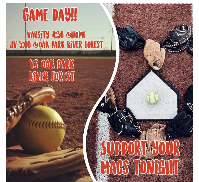SOFTBALL SEASON IS HERE! Today our Mighty Mac varsity softball team plays Oak Park River Forest @Home <a href="/4/">w</a>:30 and JV plays away <a href="/5/">Reserved</a>:00! Let’s cheer on our Macs!!🥎 @MMCAthletes <a href="/SoftballMcAuley/">McAuley Softball</a>
