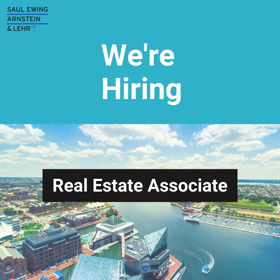SaulEwing's tweet photo. Attention #Boston: The Firm is looking to #hire a transactional associate to join our Real Estate Department. Ideal candidates should have 3-7 years of experience. Corporate experience is a plus.
Interested? Apply here: https://t.co/ijpMeakfNe #SEALJobs https://t.co/jcdxSB3rQd