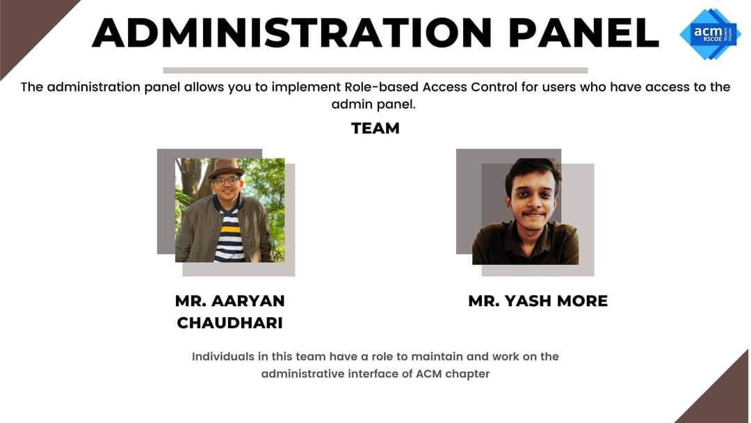 AcmRscoe's tweet photo. The team works with integrity and a warm welcoming attitude in managing the administration panel of the ACM chapter. https://t.co/jSU7uYnPBr