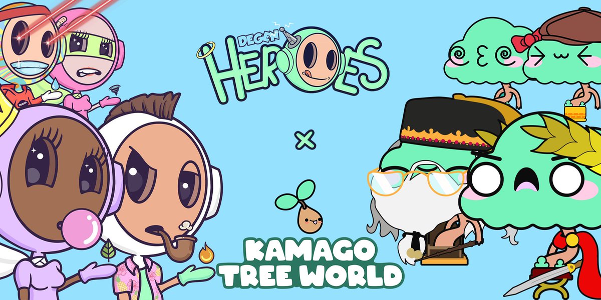 kamagoTreeWorld's tweet photo. Degen Heroes X Kamago Tree WORLD 👀

5 WL from Degen Heroes
5 WL from Kamago Tree World

1️⃣ Follow 
@DegenHeroesNFT 
 &amp; 
@kamagoTreeWorld
2️⃣ Like &amp; RT
3️⃣ Tag 3 friends

🍃🌪🔥💧
Winners will be announced in 24hours. Good luck!
#NFTGiveaway https://t.co/3IEJ3SoznT