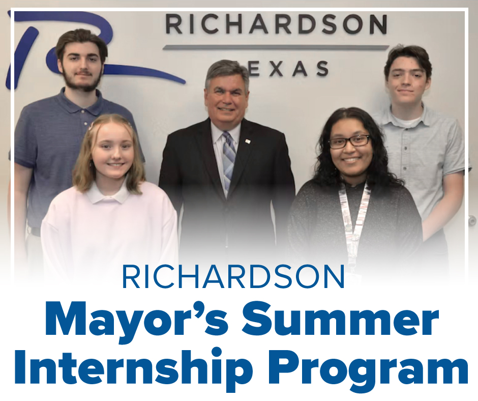 The deadline for students to submit applications for the Richardson Mayor’s Summer Internship Program is tomorrow, March. 17.

The program offers internships to incoming high school seniors. 

To learn more visit RichardsonMayorsInternships.org