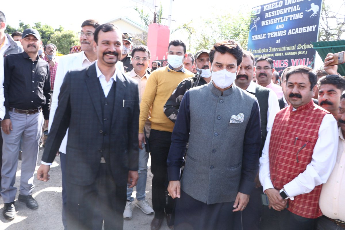 rainbowhimachal's tweet photo. Rainbow International School Welcomed Hon`ble
Sh. Anurag Thakur ji (Union Minister for Youth Affairs &amp; Sports and Information &amp; Broadcasting);Sh. Sahdev Yadav ji (President Of Indian Weightlifting) Inaugurated Khelo India Residential Academy for Weightlifting &amp; Table Tennis. https://t.co/0MwNTTKPyx