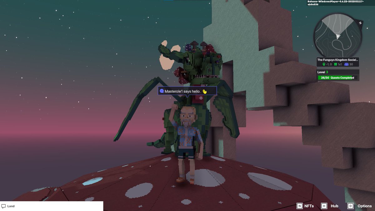 Masterole123's tweet photo. @TheSandboxGame I just participated in the daily #SandboxAlphaS2Contest for a chance to earn up to 1,000 $SAND! Starting March 15 - Selfie with the mushroom dragon. Check out my screenshot below! 👇 #SandboxAlphaS2 https://t.co/0wRn5zlrPc
