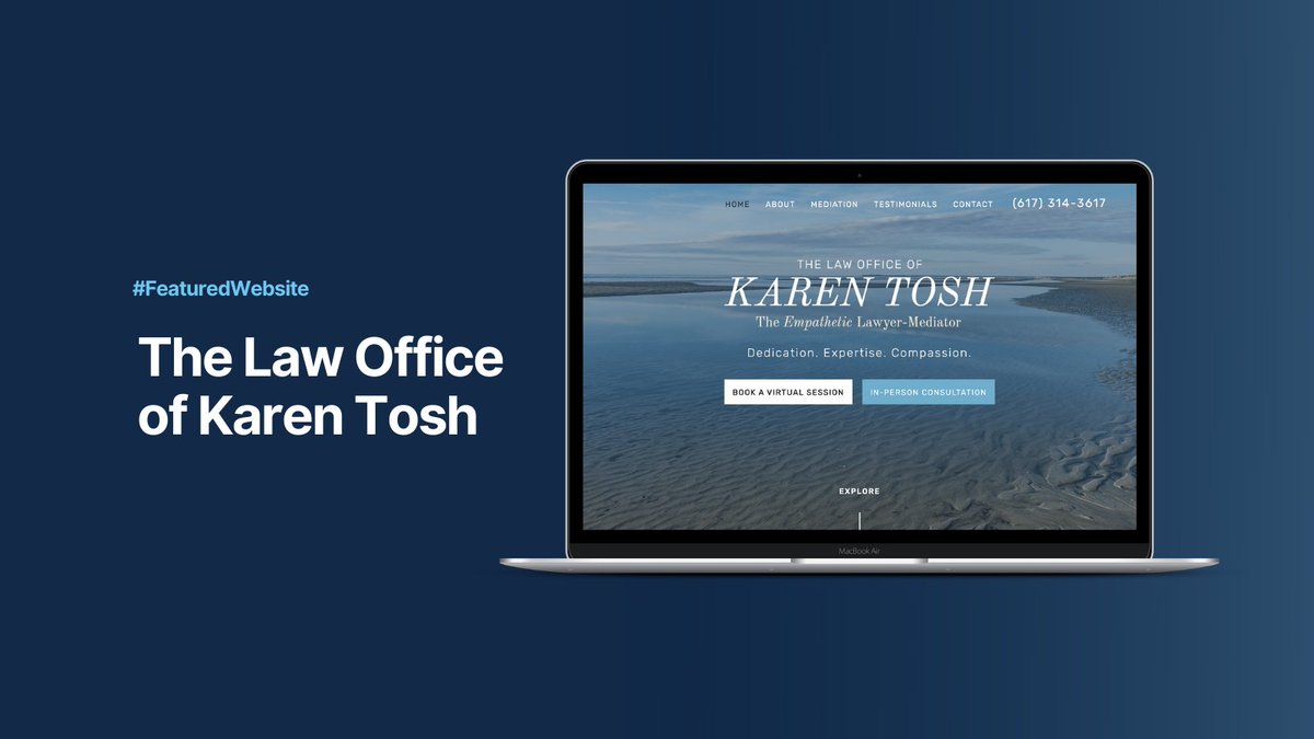 Law_Firm_Sites's tweet photo. Today’s #FeaturedWebsite is The Law Office of Karen Tosh.
We love the elegant and modern fonts that were used on this design.
(And we LOVE how this design looks on mobile devices)
Check out the rest of this site here: https://t.co/wdfOjhbbhV
@famlaw1
#WebDesign #Lawyer https://t.co/W5UFNBO9fA