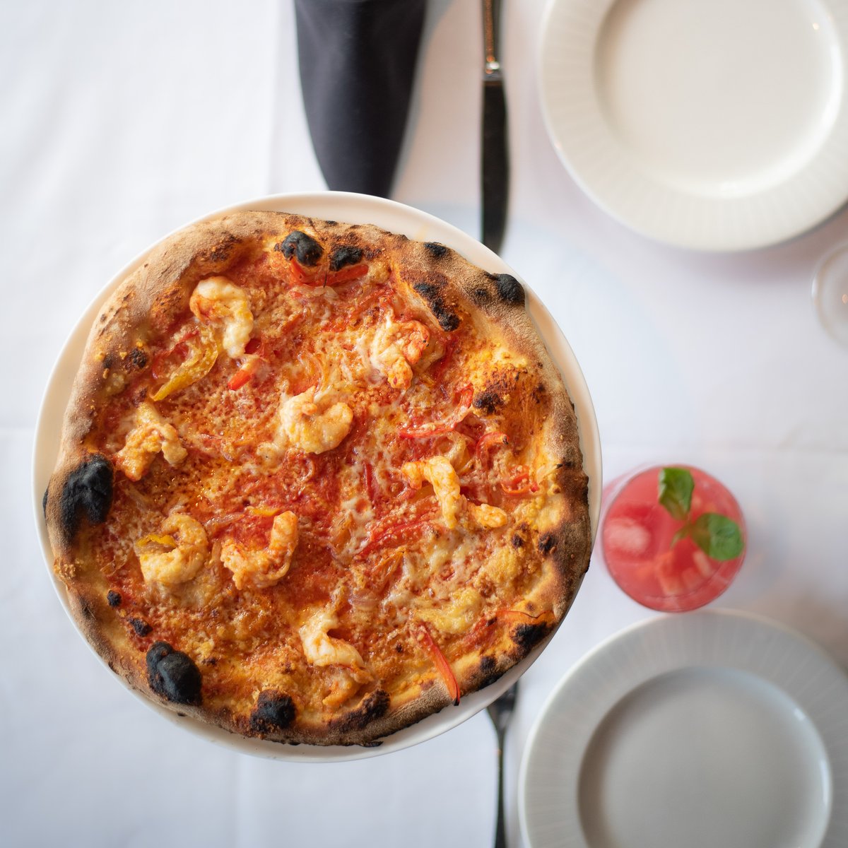In honor of #NationalPiDay on Monday, <a href="/pricciatlanta/">Pricci</a> presents to you their Mediterranean Red Shrimp Pizza 🦐 | sweet peppers &amp; onions, burrata cheese, chili oil |