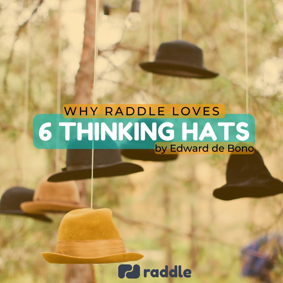 RaddleAI's tweet photo. '6 Thinking Hats' is a super cool tool for shaking up perspectives by personifying different modes of thinking. ๐ฉ
#6thinkinghats #ideasworthsharing #modesofthinking #howtothink #effectivethinking #effectivebrainstorming https://t.co/8WG6rzJTL4