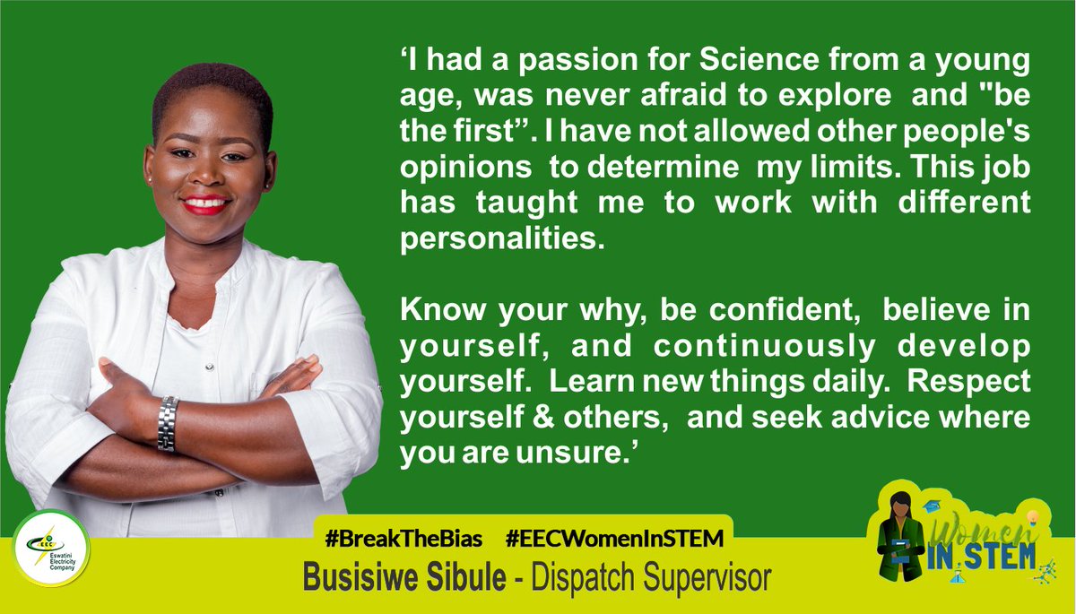 EecEswatini's tweet photo. #EECWomenInSTEM lending their voices to #BreakTheBias in the workplace and our communities beyond International Women's Day. https://t.co/froQcXVue2