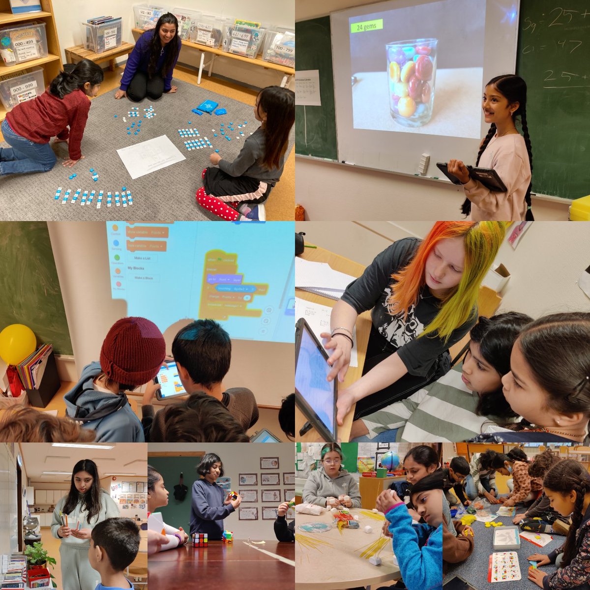 Amazing to see our whole school taking part in mathematics workshops all run by the grade 5, 6 and 7 students!