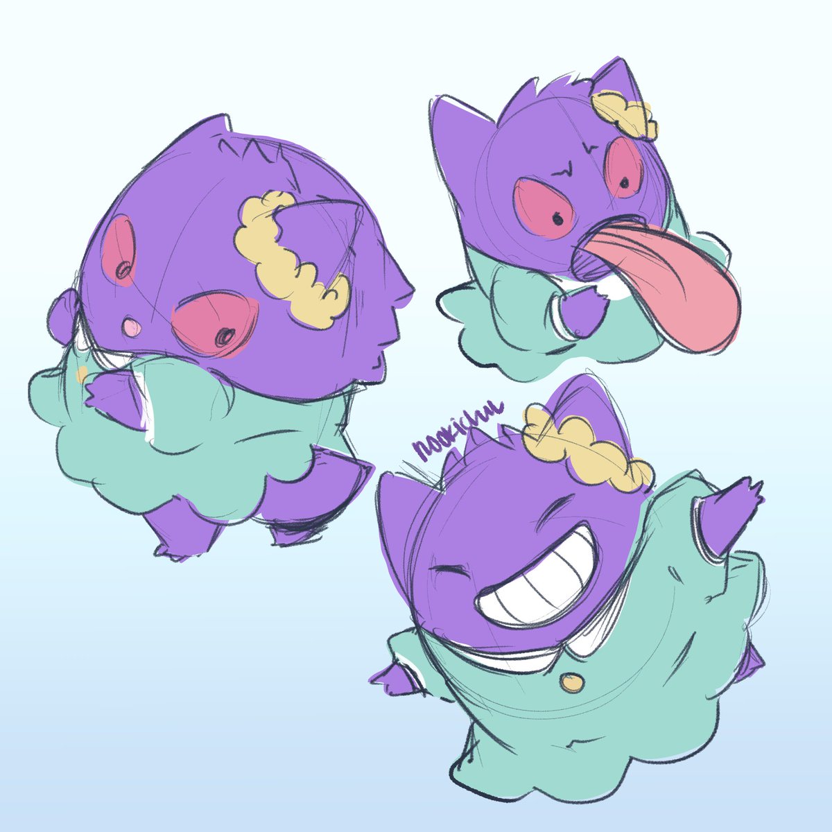 nookichu's tweet photo. Just watched the gengar short on YouTube I can’t believe I didn’t know these exist omg.. but also if I watched this as a kid I would’ve been scarred for life #PokemonDay #pokemon #gengar #shoko #doodle https://t.co/BjIfnapGGF