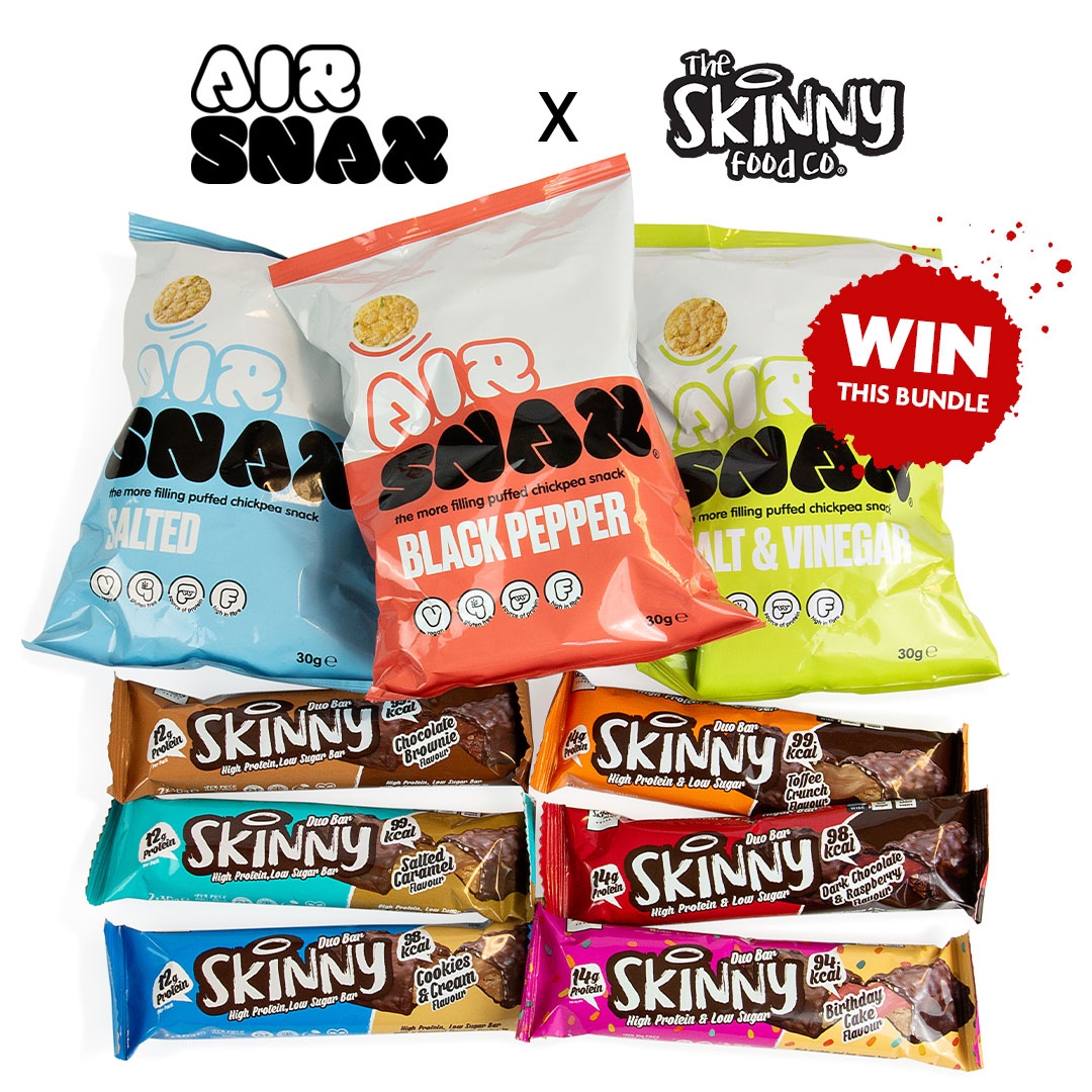 #Win an AirSnax Taster Box of 12 packs in four flavours, plus all 6 flavours of our Skinny Duo Protein Bars 😍⁠
⁠
To enter 👇⁠
- Like this post⁠
- Follow <a href="/skinnyfoodco/">The Skinny Food Co</a> &amp; <a href="/fakeawayfoodco/">Fakeaway Food Co</a>⁠ &amp; <a href="/airsnax/">AirSnax</a>
- Tag a friend! (1 tag = 1 entry)⁠
⁠
Winner announced 23rd March🤩⁠