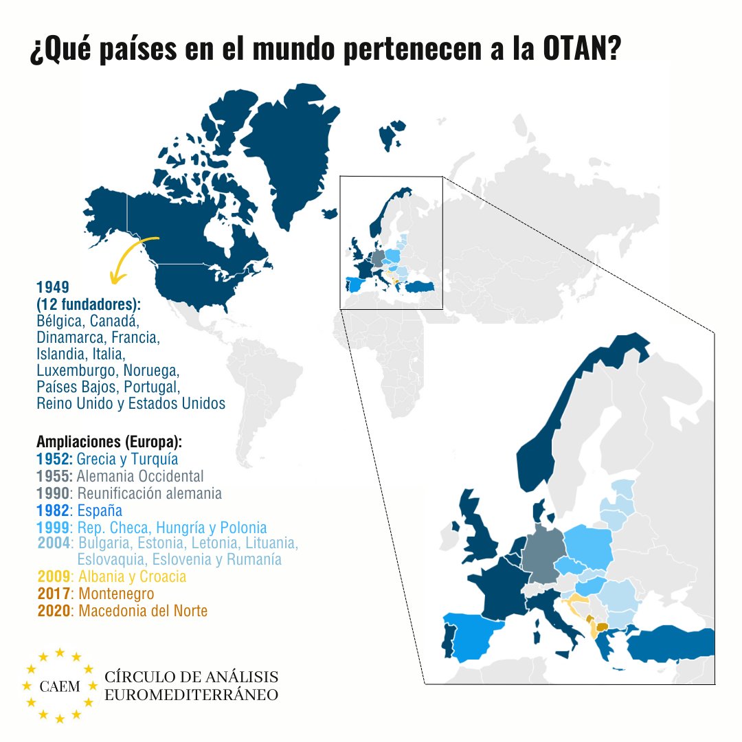 circuloeuromed's tweet photo. 🇷🇺 💥 🇺🇦 Rusia pide la renuncia de Ucrania a integrarse en la OTAN, pero ¿qué países vecinos forman parte de la Organización y cuáles no? https://t.co/Mt2PpYsEPz