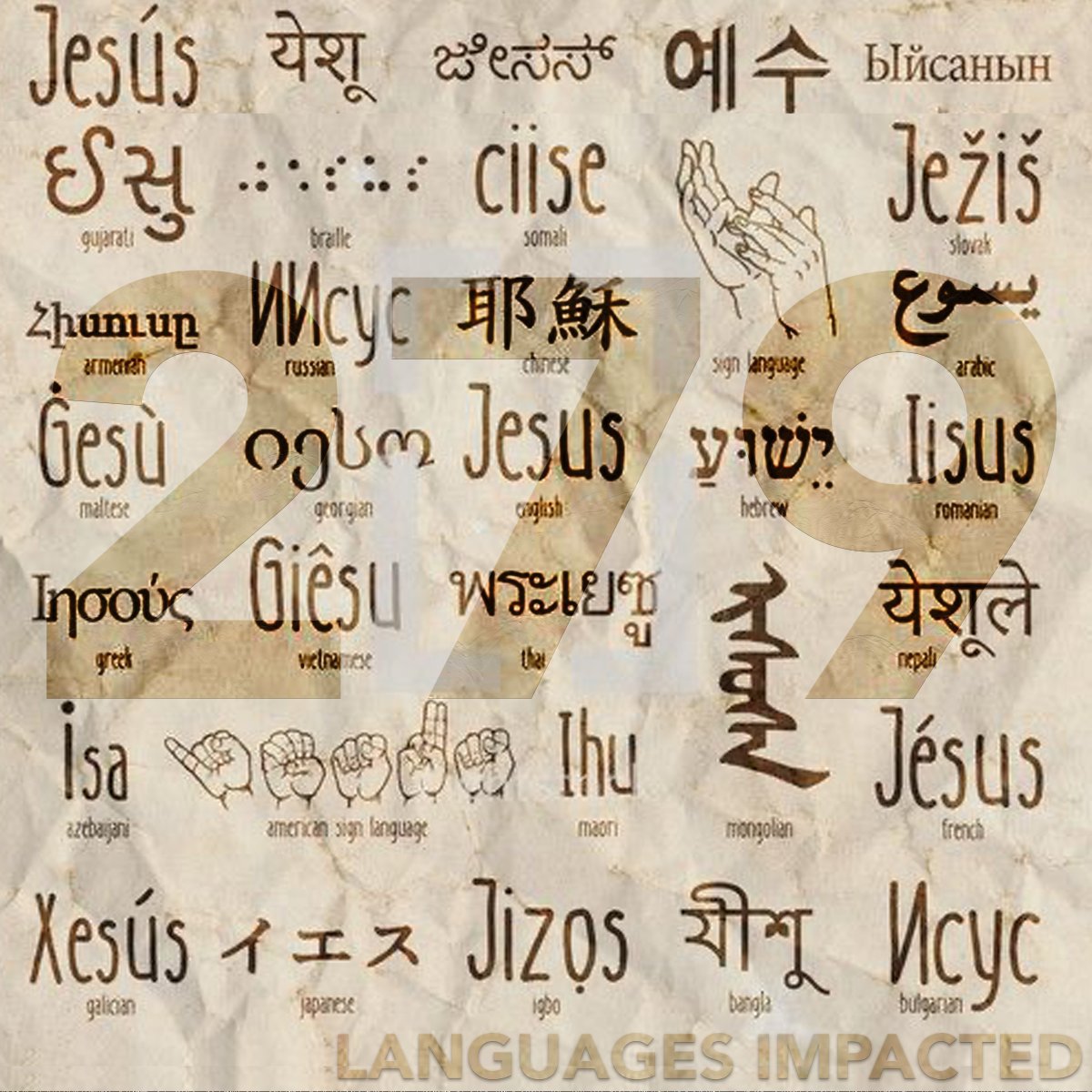 Whether written, spoken, created or communicated the hope of Jesus is sweet in any language. We're praising the Lord for His Word, which is true for every tribe and tongue. 279 languages impacted so far #CountingBLESSings #BLESSed