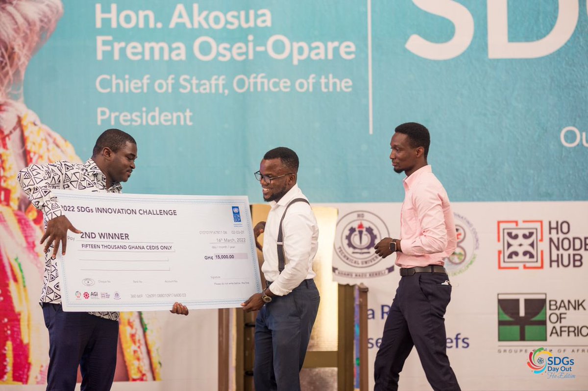 SDGsPresidency's tweet photo. Congratulations Team WAC! 2nd Winner of the #SDGs Innovation Challenge, Ho Edition. #SDGsDayOut #SDGsHo #leaveononebehind #sdgs #Ho #globalgoals https://t.co/2WVDFUQ0kr