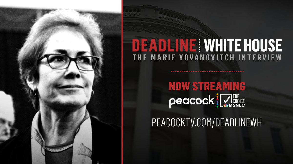 MSNOWNews's tweet photo. "We are at a hinge point in history."

- Former Ukraine ambassador Marie Yovanovitch, with @NicolleDWallace in a special edition of @DeadlineWH, now streaming on @PeacockTV. #LessonsFromTheEdge

https://t.co/b5uZSjqSUm https://t.co/NiDuBzd4oI