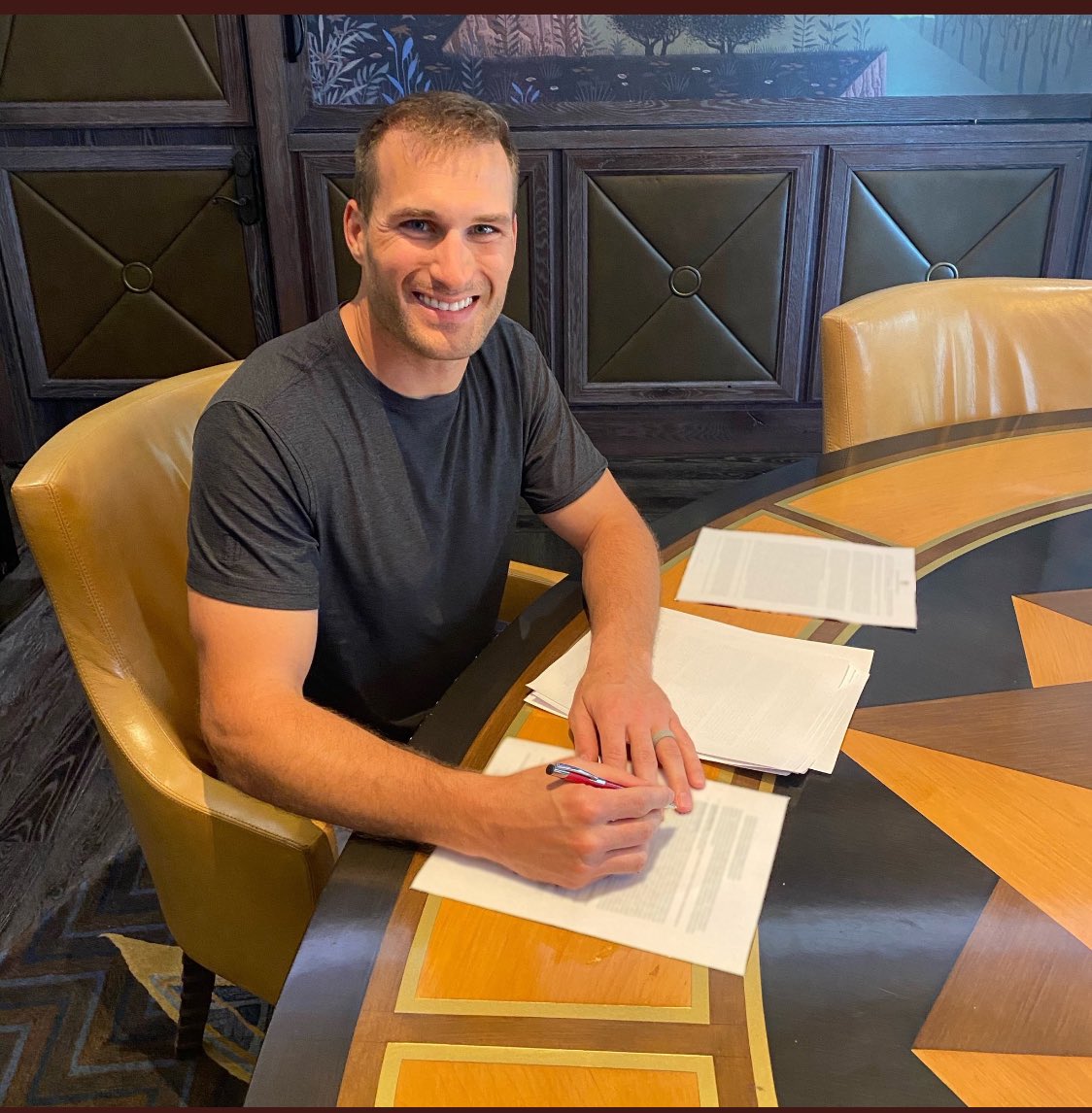 That look you have when you just scammed your employer for another $35 million <a href="/Vikings/">Minnesota Vikings</a>