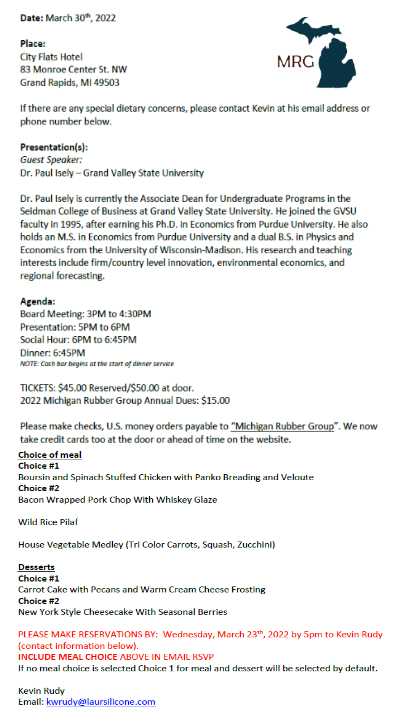 The Michigan Rubber Group is excited to be getting together March 30th for our first event in over 2 years. For more information check out the second image and we hope to see you there. And help us spread the word with a RT! <a href="/RubberDivision/">Rubber Division, ACS</a> <a href="/RubberNews/">Rubber News</a> <a href="/rubberworld/">Rubber World</a> @RubberNerds