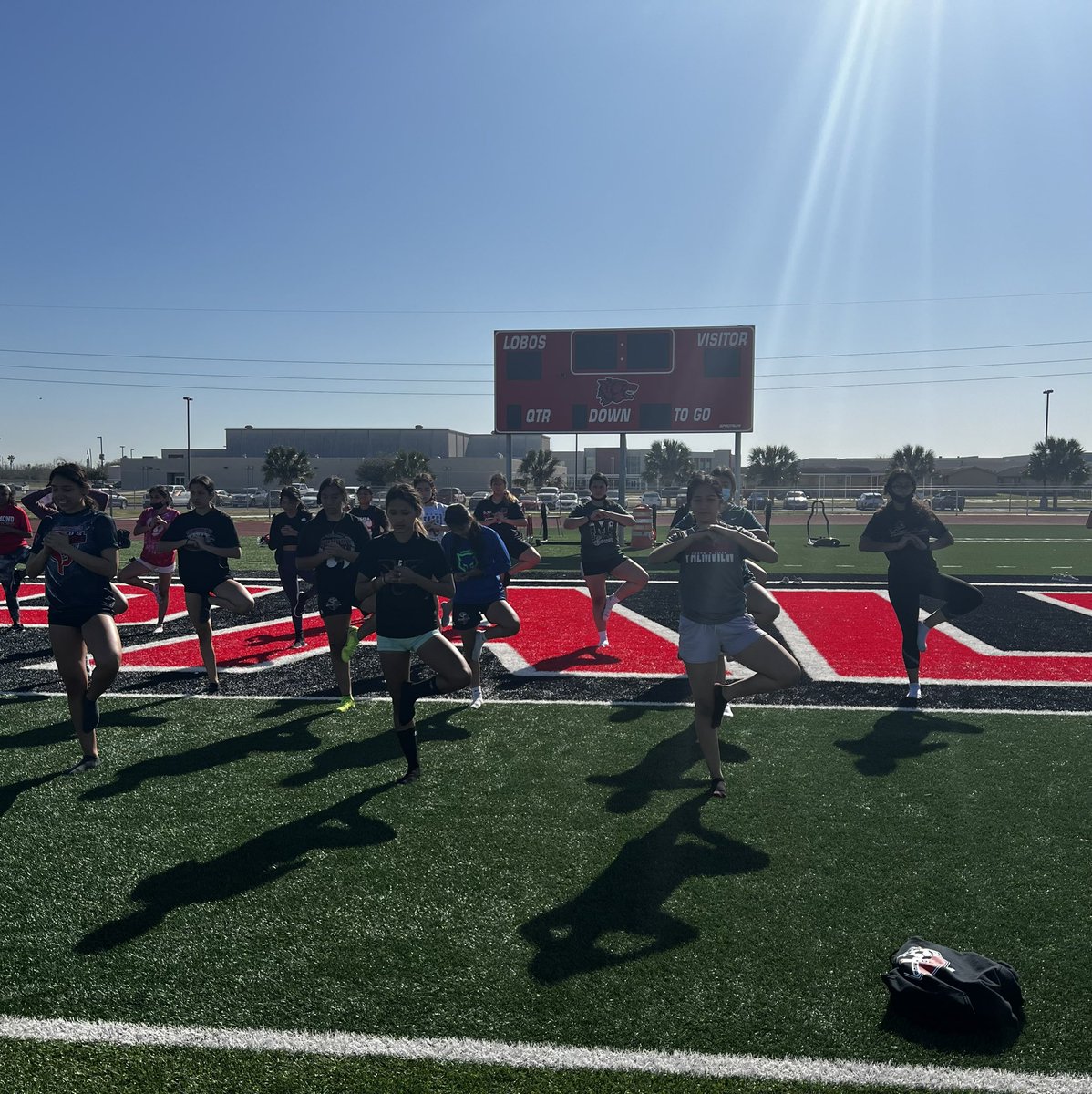 LadyPalmview's tweet photo. After last night’s victory over a very good Brownsville Porter, Yoga for our recovery practice.
#OneSpiritOneTeamOneGoal https://t.co/Q6rl04CfWY