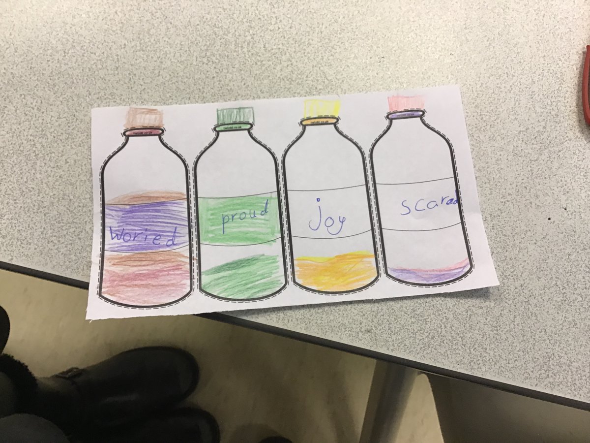 DeltaGreengates's tweet photo. #Year2GG used the book ‘Bottled’ @bottledbook to help us to discuss and understand different emotions. We created our own set of bottles to help us talk about our feelings. #TeamGGPSHE #TeamGGThrive #Thriveapproach #TeamGGOracy https://t.co/O0yWFlke2C
