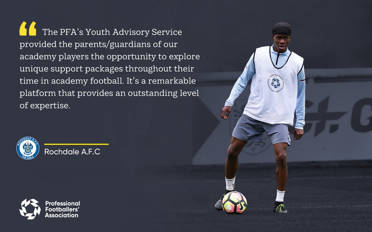 “We’re extremely proud that George served our football club in a playing capacity, and now informs parents/guardians, through the use of his own experiences.”

@RochdaleAcademy on former <a href="/officiallydale/">Rochdale AFC</a> player, George Bowyer, who runs our PFA Youth Advisory Service.