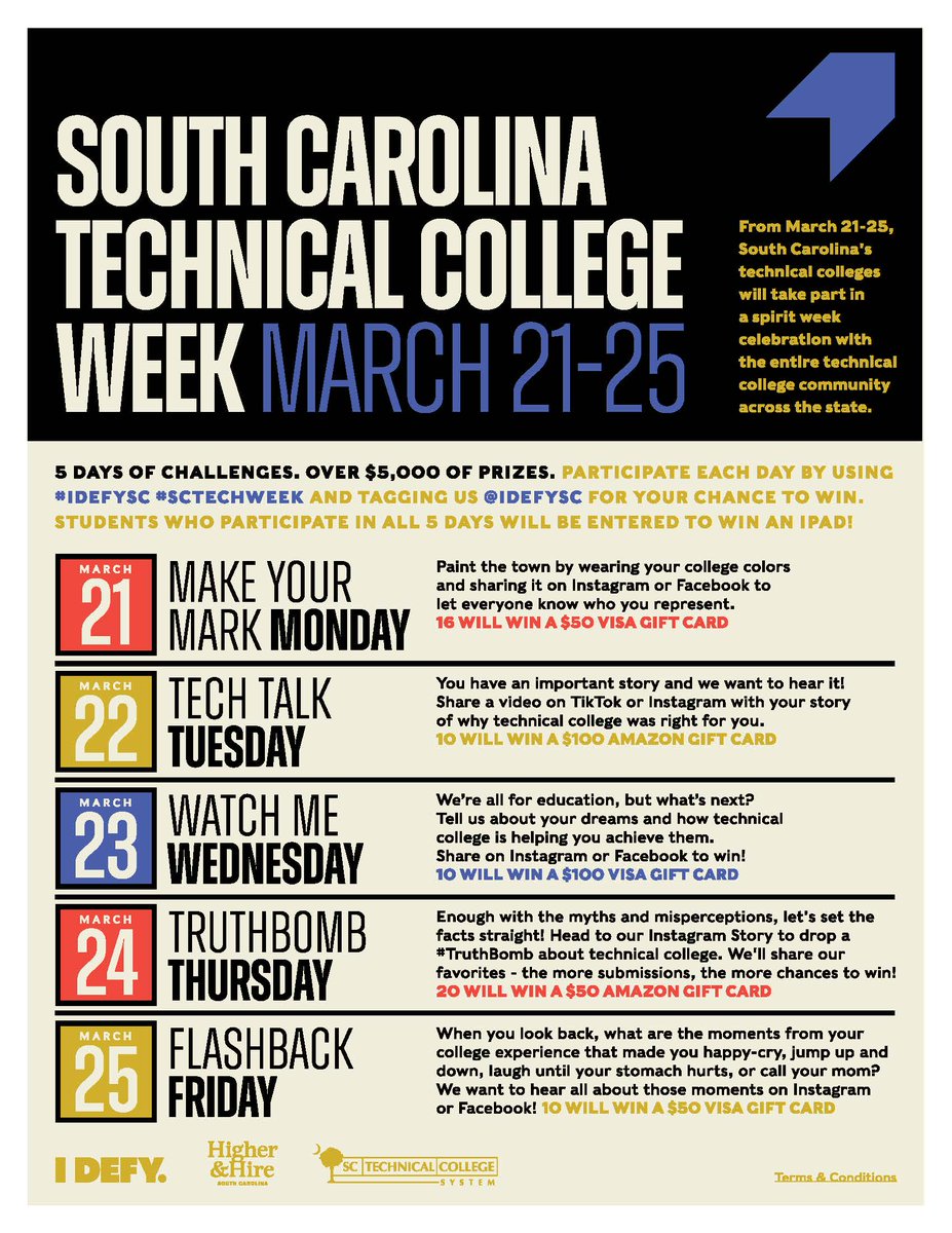 OCtechEdu's tweet photo. Get ready for #SCTechWeek March 21-25!!! @SCTechSystem @IDefySC #idefysc https://t.co/xP3FGWI1mI