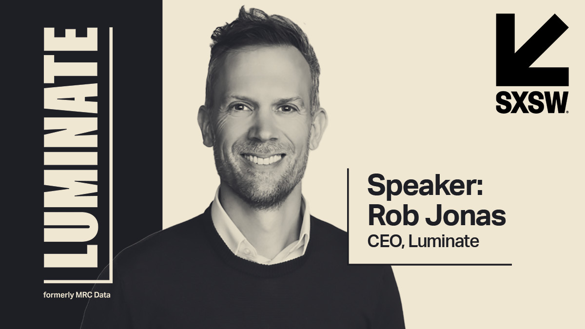 luminate_data's tweet photo. If you are at @SXSW don't miss our CEO, Rob Jonas, presenting 10 Trends That Will Define 2022 at 2:30p CT (Rm 12AB) OR Thursday, March 17 at 10:00a CT (Ballroom EF) #luminatedata #SXSW2022 https://t.co/UFygsIllej