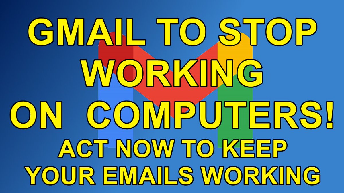 cwtek's tweet photo. GMAIL to stop working on some computers - act now to keep your emails wo... https://t.co/9oKX28w3ep via @YouTube #Gmail #Outlook #WindowsLiveMail #outlookexpress https://t.co/DnM3IJOWPT