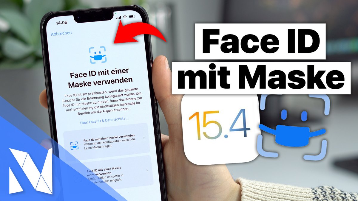 NilsHendrikWelk's tweet photo. Mit iOS 15.4 ist es möglich ab dem iPhone 12 das iPhone mit Maske zu entsperren📱😷 Wie genau das geht und was ihr dafür einrichten müsst, zeige ich euch in meinem neuen Video!🚀💪🏼 #iOS154 #Maske #Tutorial #MaskID 
-->  https://t.co/Rk3aV058Bx https://t.co/stqlWbdJq0