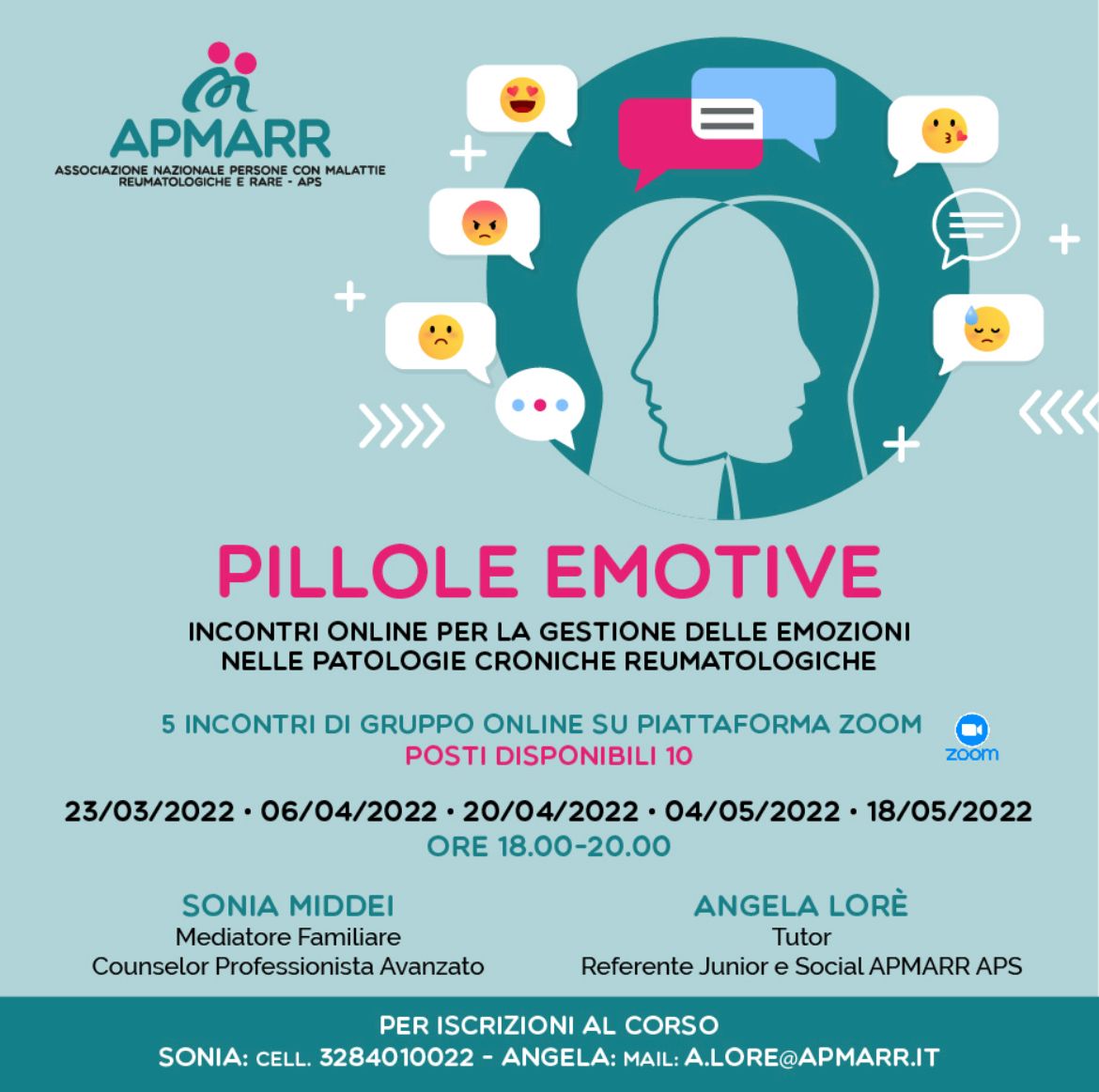 APMARR_ITALIA's tweet photo. Dal 𝟐𝟑 𝐦𝐚𝐫𝐳𝐨 al via 𝐏𝐈𝐋𝐋𝐎𝐋𝐄 𝐄𝐌𝐎𝐓𝐈𝐕𝐄, incontri online per la gestione delle emozioni nelle patologie reumatologiche
▶️ Info: https://t.co/Ek2nNcXDls
▶️ Iscriviti: 📞 328 401 00 22 (Sonia)
📧 a.lore@apmarr.it (Angela)
#APMARR #dallapartedellepersonesempre https://t.co/ZpyE0bxbkp