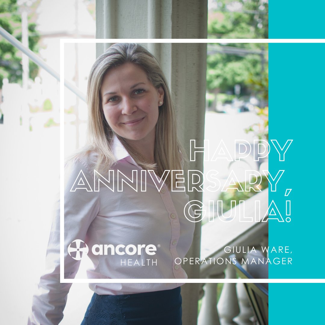 We are celebrating another #workanniversary at <a href="/AncoreHealth/">Ancore Health</a>. Giulia Ware has been with the company for three years - thanks for all you do! 
#humanizingdata #healthcare #marketing #operationsmanager #operations #dreamteam