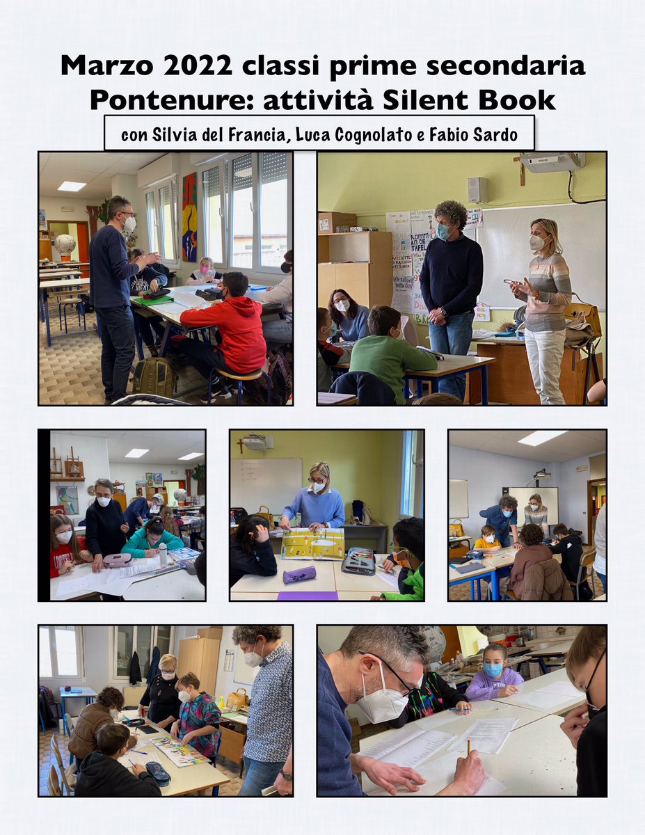 Alla secondaria #iccadeoponte alunni delle classi prime impegnati nella creazione di #silentbook per imparare a viaggiare con la fantasia e far parlare le immagini grazie Fabio Sardo, Luca Cognolato e Silvia Del Francia #illustratori <a href="/ale61156/">Alessandra Franchi</a> istitutocomprensivocadeo.edu.it/attivita-alunn…