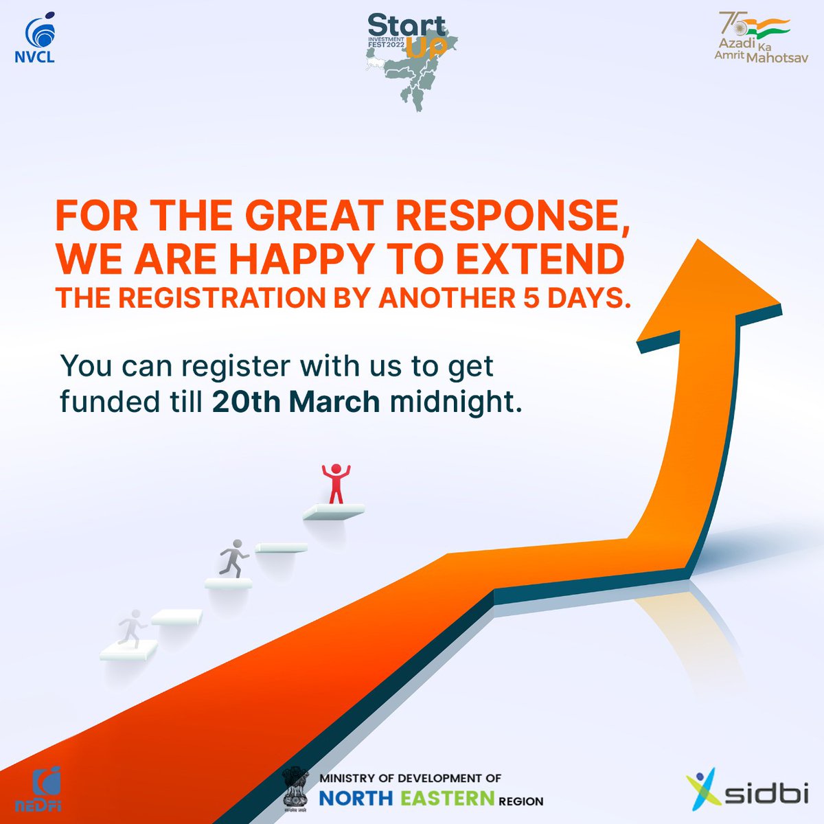 NedfiStartup's tweet photo. We are happy to extend the registration by another 5 days.
Register with us before 20th March Midnight!
https://t.co/ONBV7DDvPI
#startupbusiness #startuplife #GetFunded #VentureCapital #StartupGrind #StartupBusiness #startupsuccess #Investmentinindia #Fundingstartups https://t.co/F9sUXEIW76