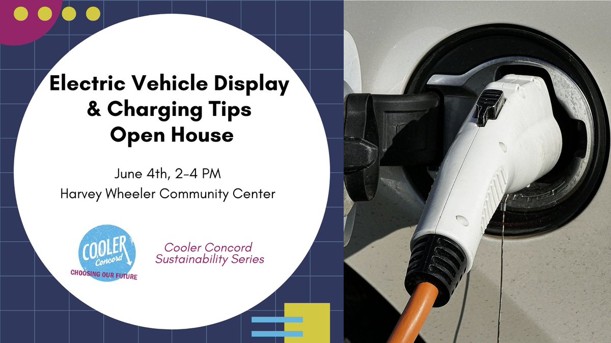 Next Saturday, electric vehicles will be on display for exploration and experts will be on hand to answer any questions for new owners or those considering an EV purchase. #CoolerConcord 

Event details and registration: 
coolerconcord.org/events/32
