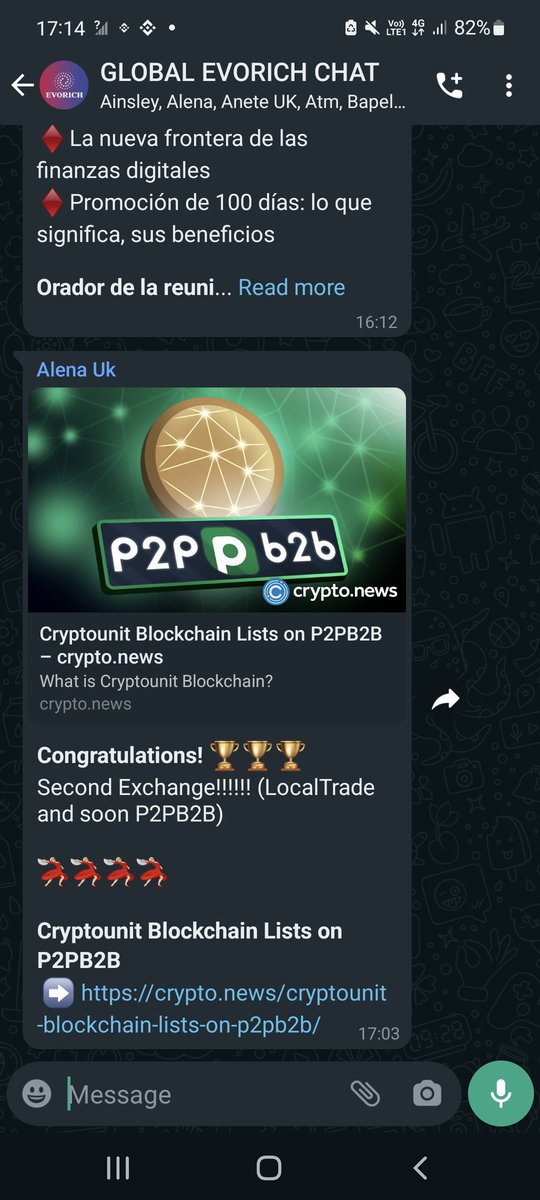 SinaloAxolile's tweet image. *Congratulations!* 🏆🏆🏆
Second Exchange!!!!!! (LocalTrade and soon P2PB2B)

💃🏼💃🏼💃🏼💃🏼

*Cryptounit Blockchain Lists on P2PB2B*
 ➡️ crypto.news/cryptounit-blo…

Boom another Exchange on board &amp;gt;&amp;gt;&amp;gt; EVORICH Development 🏃‍♀️🏃‍♀️🏃‍♀️