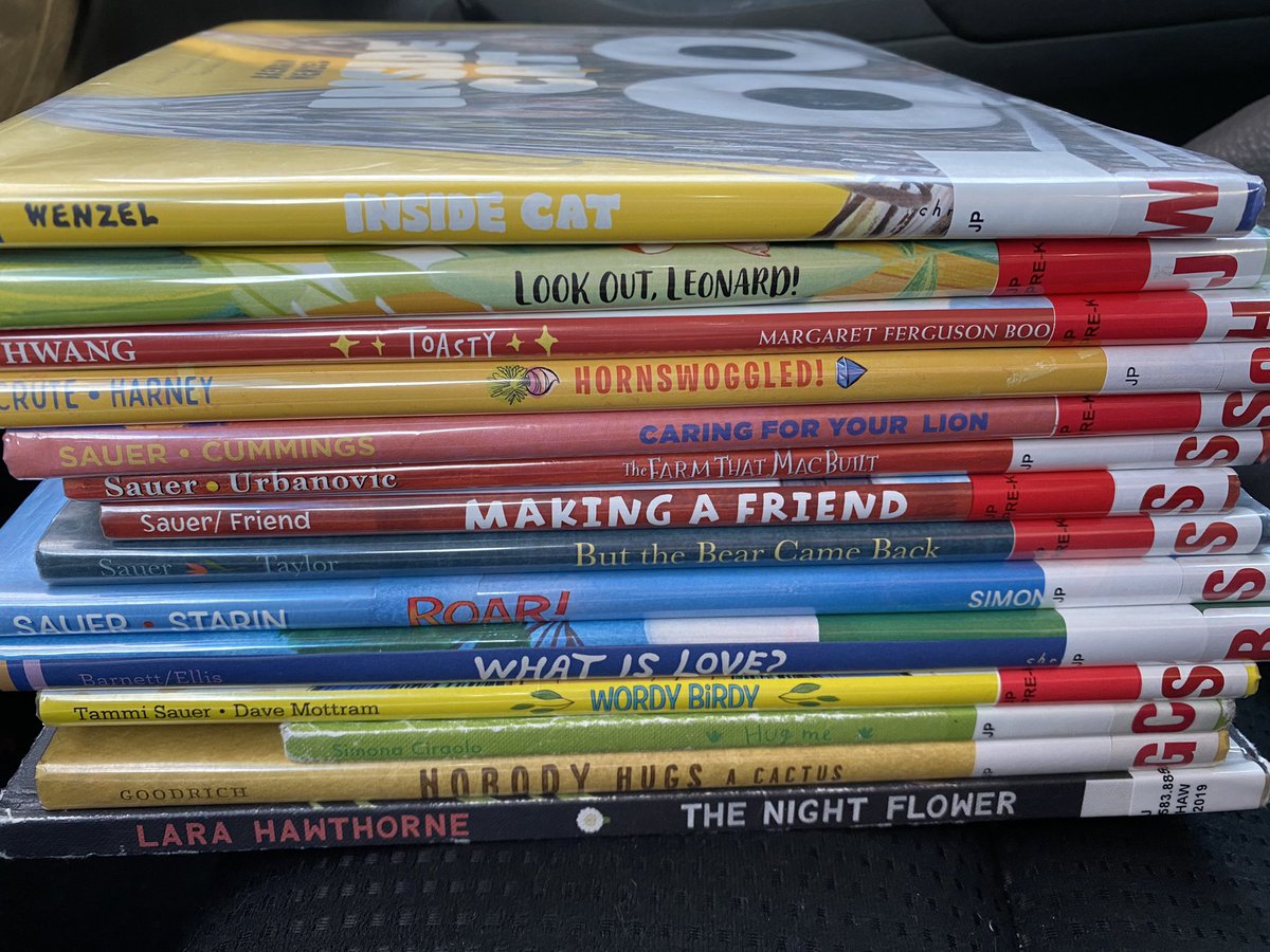 beth_holladay's tweet photo. A lunch break well spent - sneaking away to the library for my latest #picturebookstack 🤗 https://t.co/shrwNYOsdA