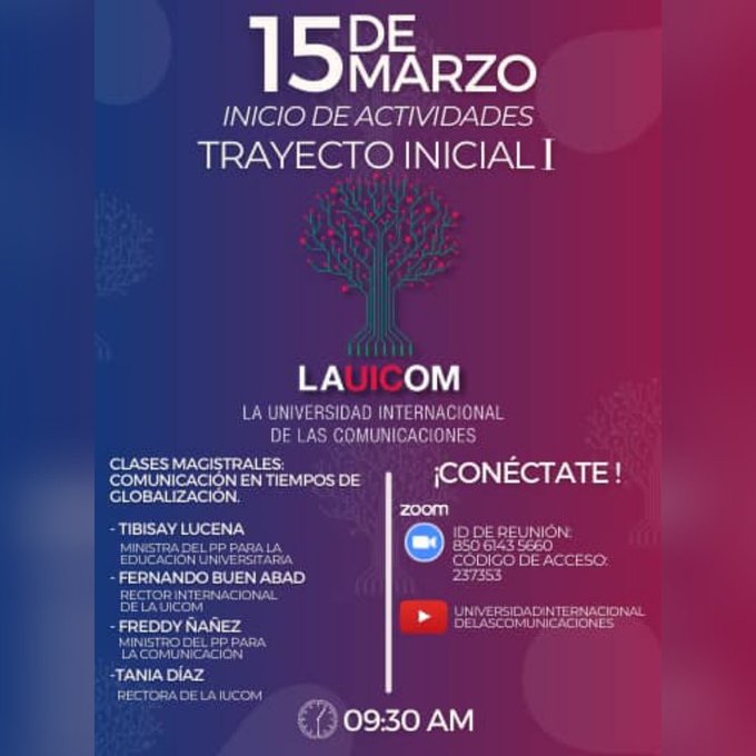 PdoPsuvSucre's tweet photo. Sigue el Trayecto Inicial de @la_uicom, puedes ver las clases magistrales a través de su canal en Youtube con invitados de lujo 🙋🏻‍♂️🙋🏿‍♂️🙋🏼🙋🏽‍♀️

Únete y quédate pendiente de sus publicaciones en toda su plataforma digital. 

#ComunicaciónParaLaLiberación
#Uicom https://t.co/r4YUpdRP9d