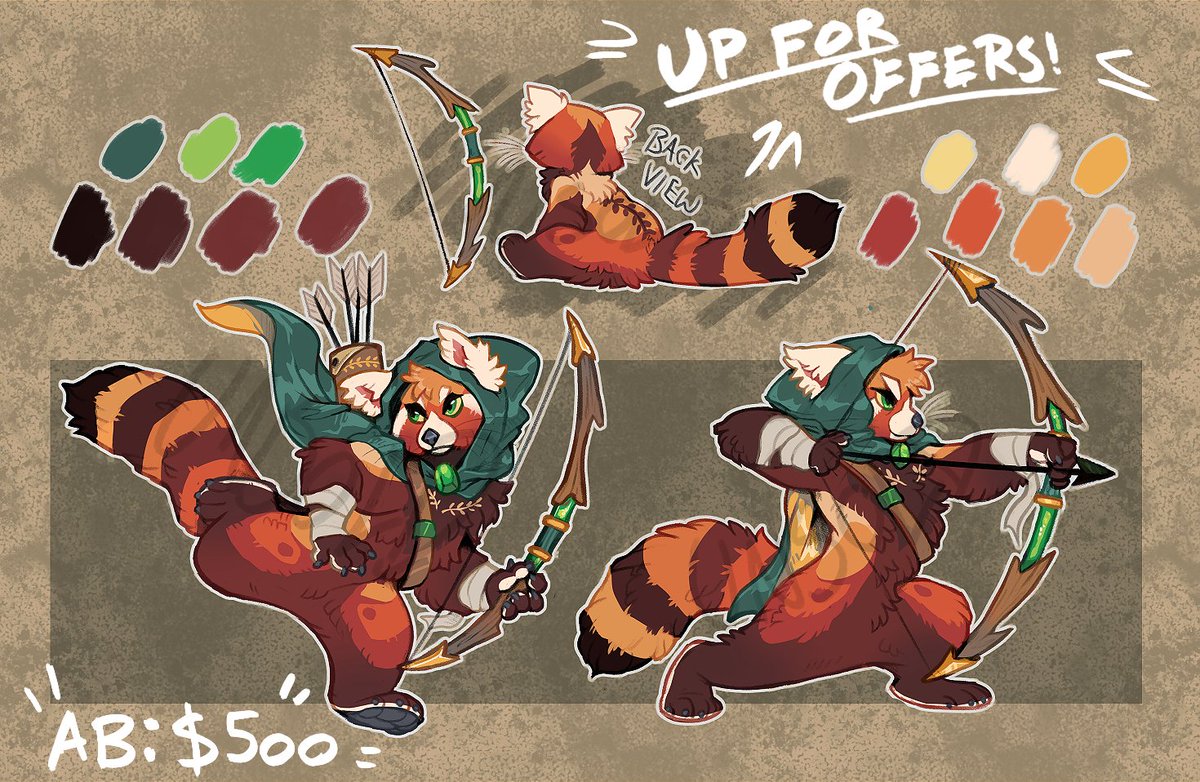 Hootaloo's tweet photo. a red panda archer is looking for a home!
dm me if you'd like to make an offer on them! https://t.co/XVUWOacYvs