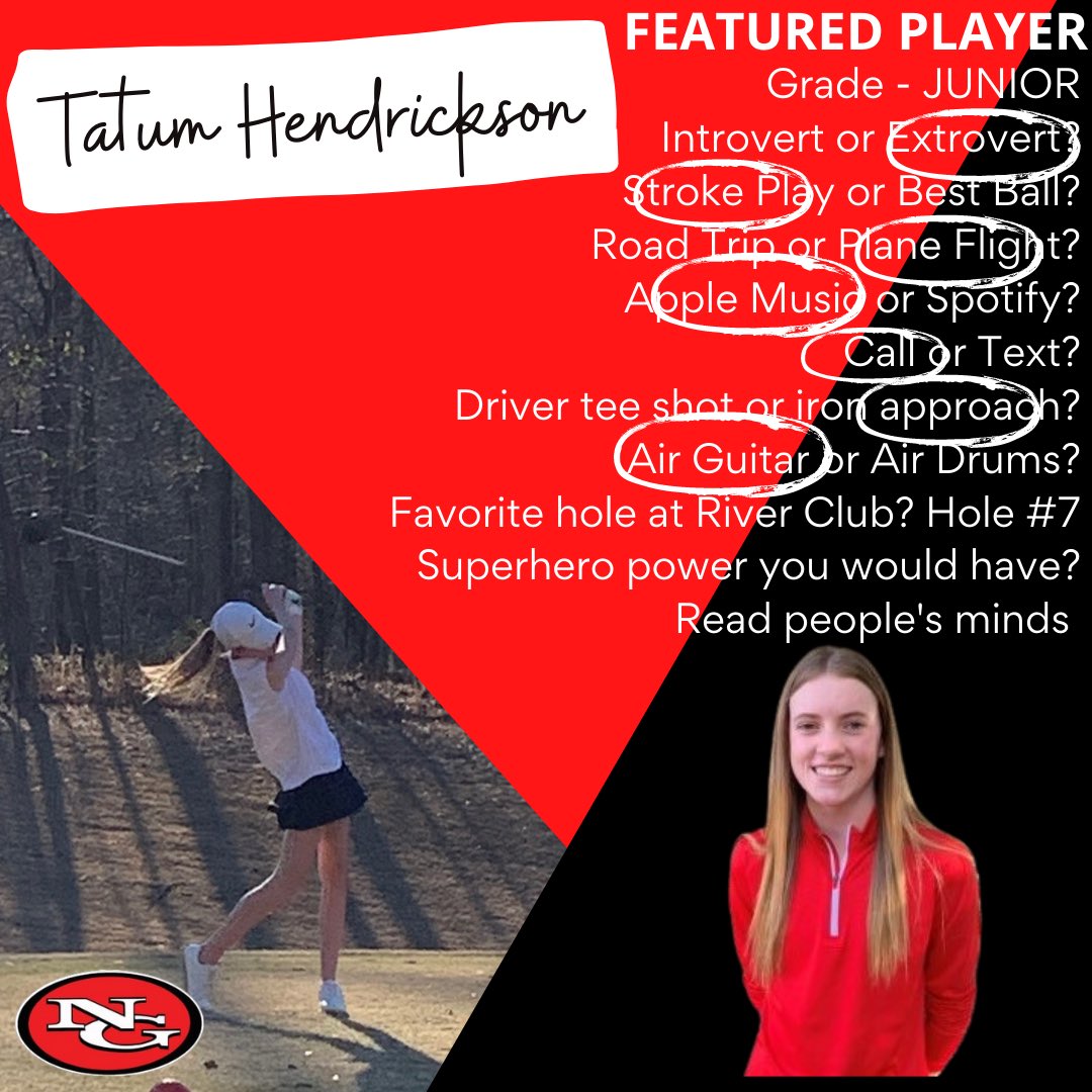 NGHSGolf's tweet photo. Featured Player - Tatum Hendrickson! ⛳️🏌️‍♀️🐶🐾 #NORTH https://t.co/twE1azML6F