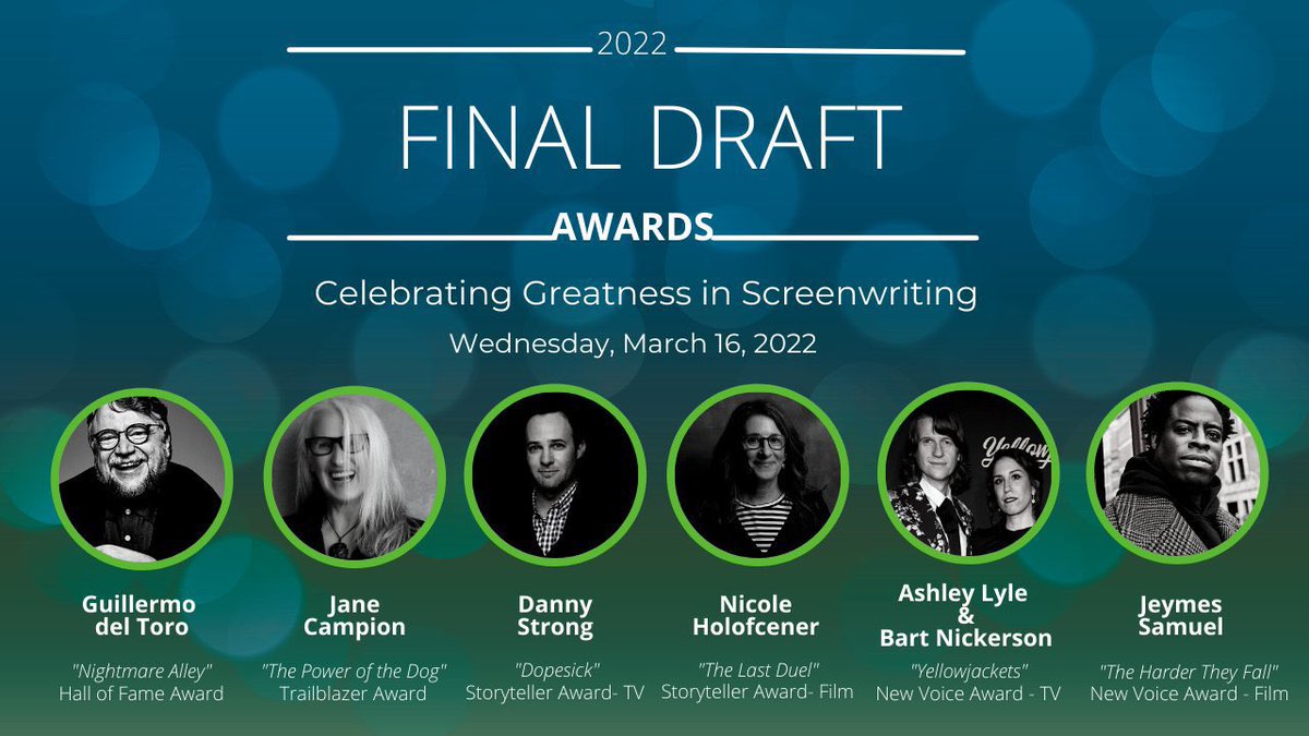 finaldraftinc's tweet photo. When did you first know you wanted to be a #writer? Share below and make sure you tune into our #FinalDraftAwards tonight at 5pm PST! https://t.co/MkIclmjmM4 https://t.co/Ckcrvbkl1k