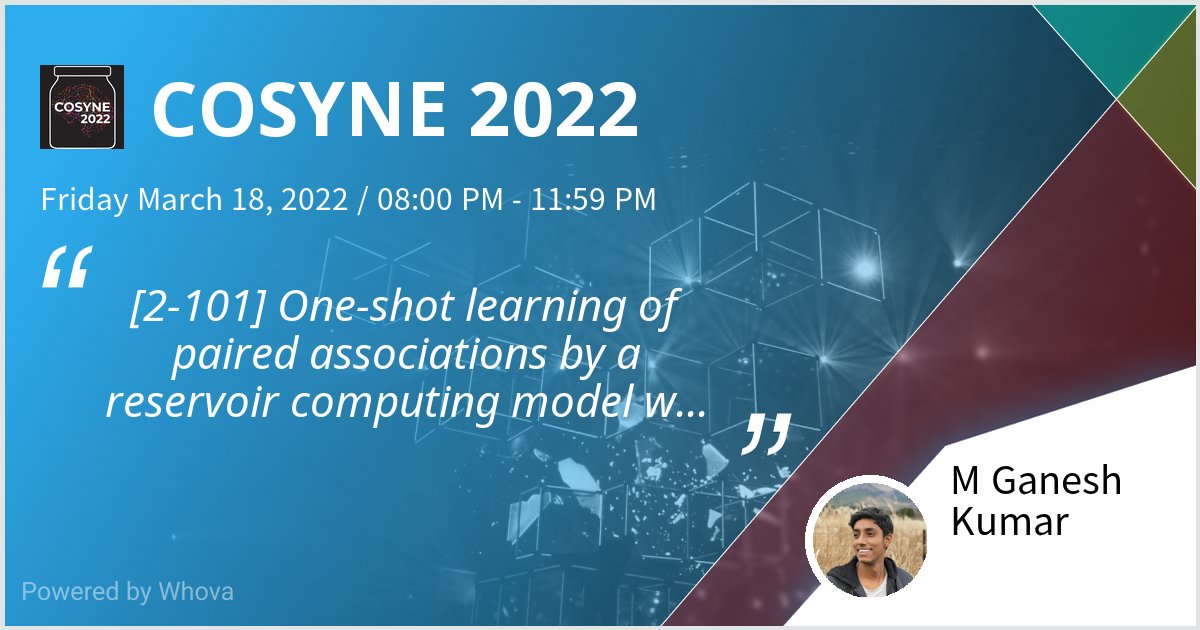 I am speaking at COSYNE 2022! Please check out my poster if you're attending the event! #cosyne2022