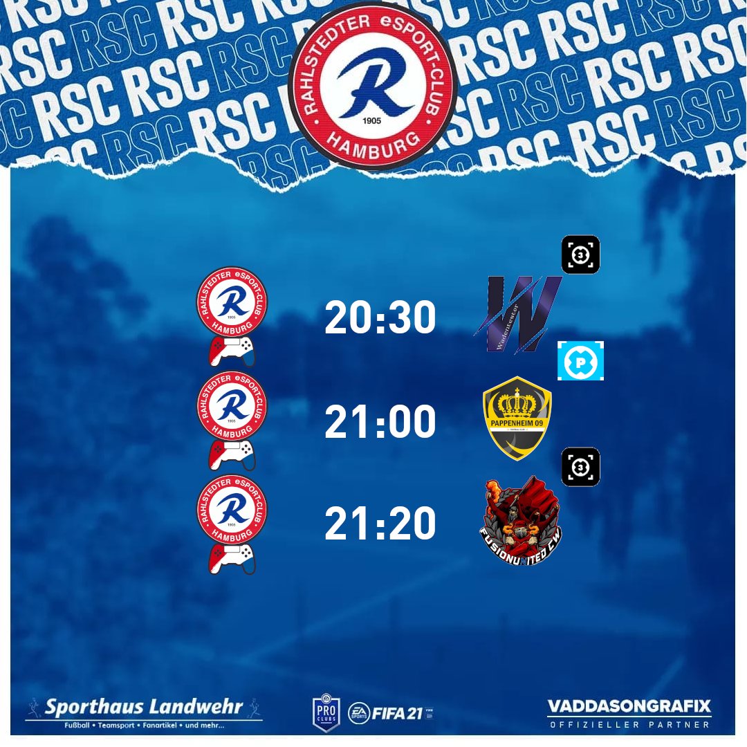 RSCeFootball's tweet photo. Heute Abend geht es in der LPL weiter! 2 Ligaspiele und ein Pokalspiel erwarten uns heute Abend. Lasst uns den Abend rocken!

#proclubs #ps4 #lpl #rsc https://t.co/3iPv5CTqie