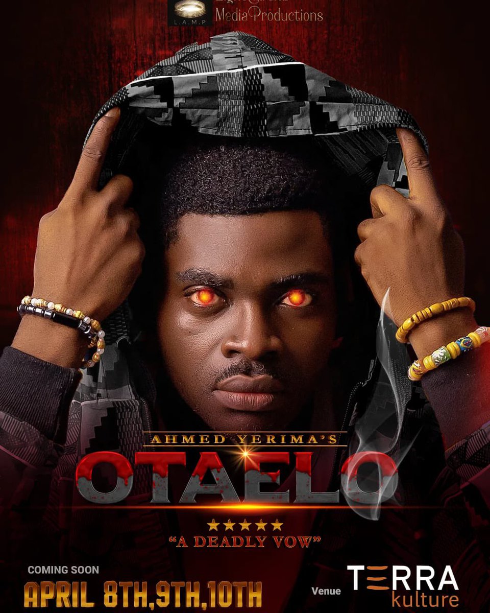 SashaPeeFans's tweet photo. Get ready to experience the thrill of a lifetime, with the captivating play #OTAELO live on stage. Otalelo will be showing 3 days @terrakulture Arena roman April 8, 2022. Don’t miss out! #ObviousMedia Daniel - Ayobami RT https://t.co/fTv2HTwNRC