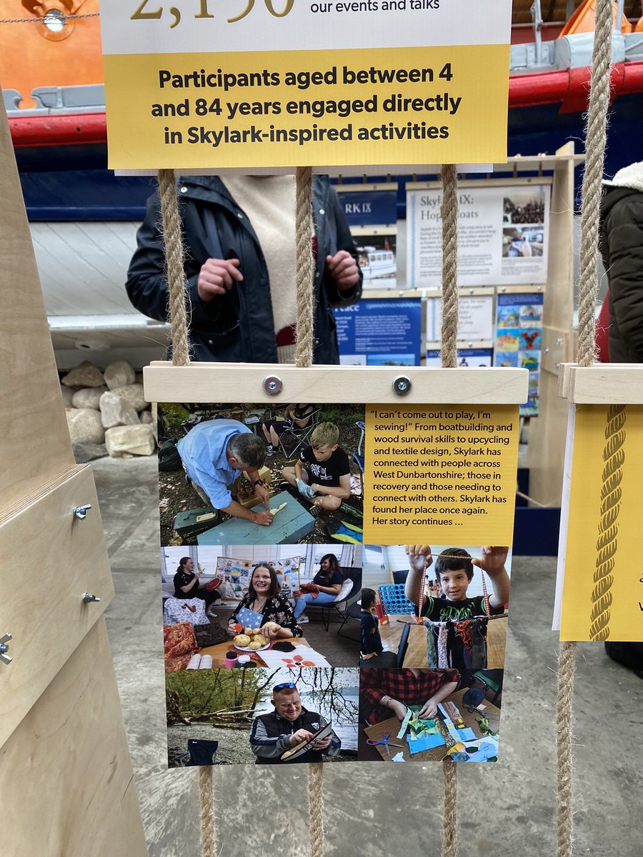 HeatherJ_Oliver's tweet photo. When I took the boys to ‘make do and mend’ craft sessions last summer, I knew nothing of the little boat with a big history that inspired them. Now myself a fully fledged member of the ‘@SkylarkIX in Stitches’ sewing group, it was great to be invited to @Scotmaritime exhibition. https://t.co/pItdIi2YB4