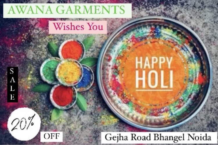 awanagarments's tweet photo. AWANA GARMENTS WISHES YOU AND YOUR FAMILY HAPPY HOLI 🌈🌈❤️ #HappyHoli #awanagarments https://t.co/42QXg1Z5eT