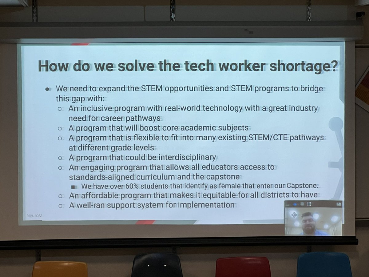 m_drez's tweet photo. Learning from @NeuromakerStem today at #WNYTIF. Love the WNY connection to @UBCommunity from today’s presenter, Josh Varela. This looks like a 🤯 opportunity for student engagement, empowerment &amp; innovation. https://t.co/4Ost8u9sH2